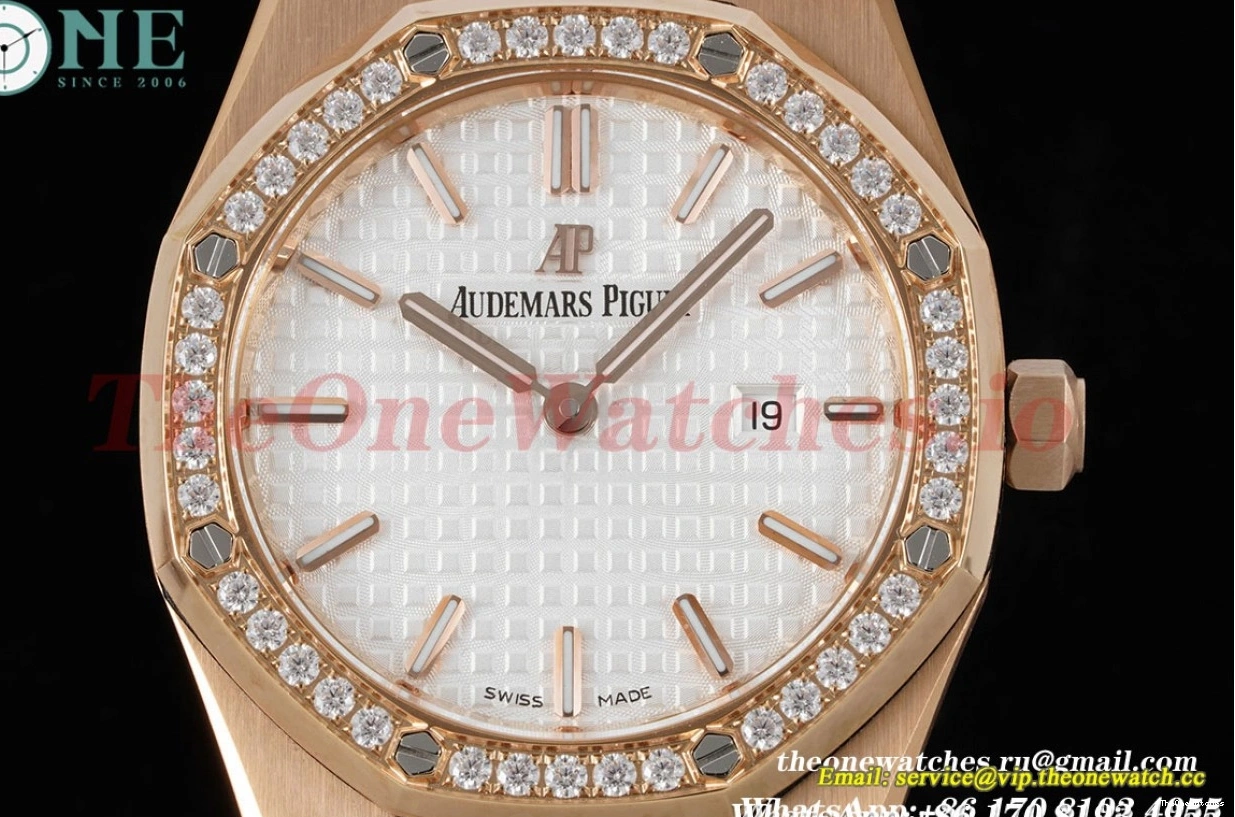 Qtz 33mm JJF Diamond White RG Swiss Ladies Oak Royal RG 0302